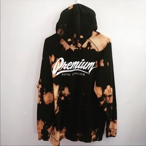 Black tie dye zip up hoodie